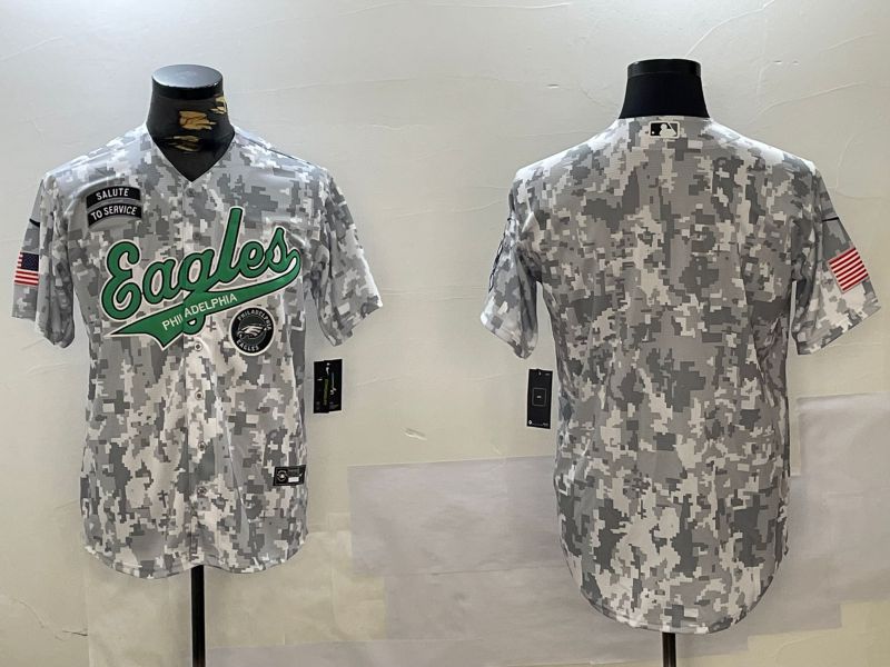 Men Philadelphia Eagles Blank Nike Arctic Camo 2024 Salute to Service Limited NFL Jersey style 11